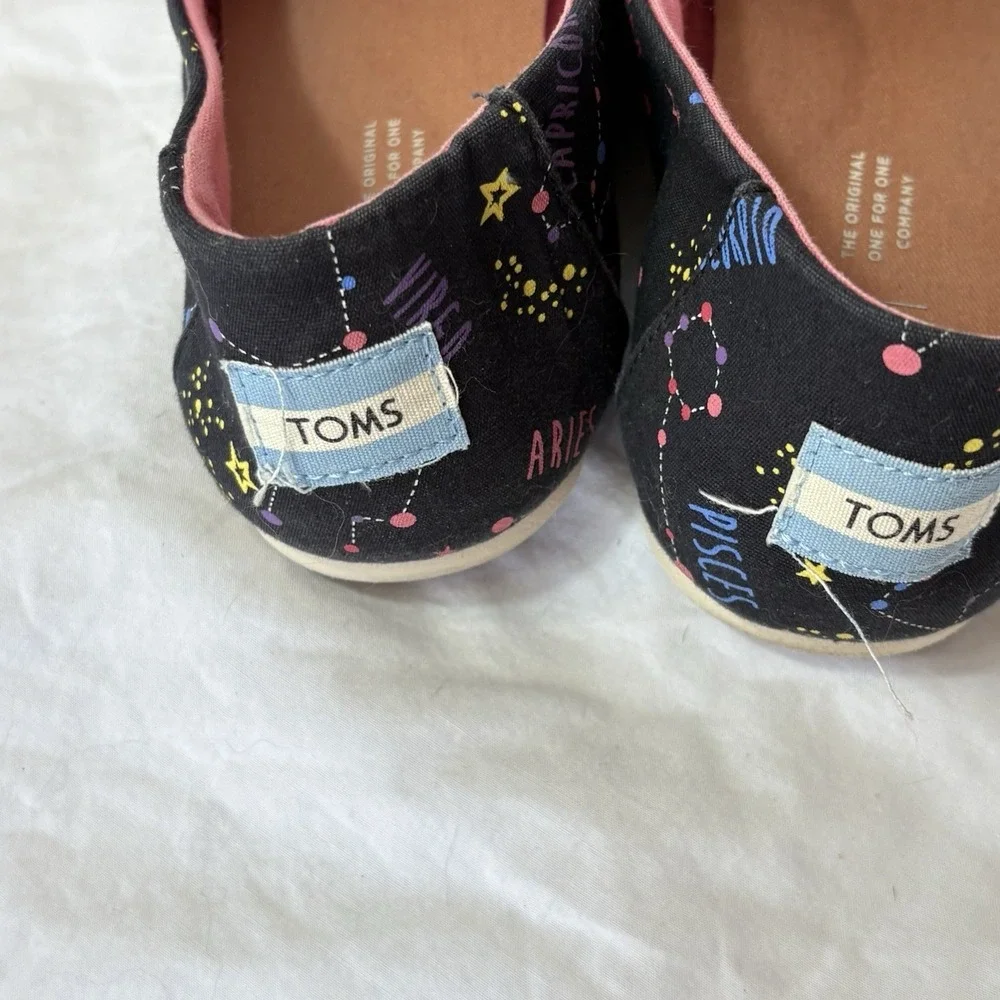 Tom's Constellation‎ Astrology Slip On Loafers Black Colorful GLOW IN DARK 7N/M